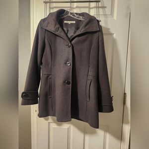 Kenneth Cole NY Charcoal Pea Coat Size 10